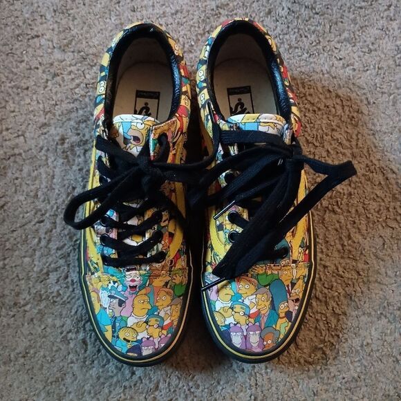 Rare Vans Simpsons Off the Wall Springfield Community  Sneakers HTF WMN 9 MN 7.5 - Picture 2 of 7